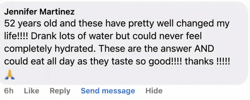 Jennifer Martinez Facebook comment: 52 years old and these have changed my life