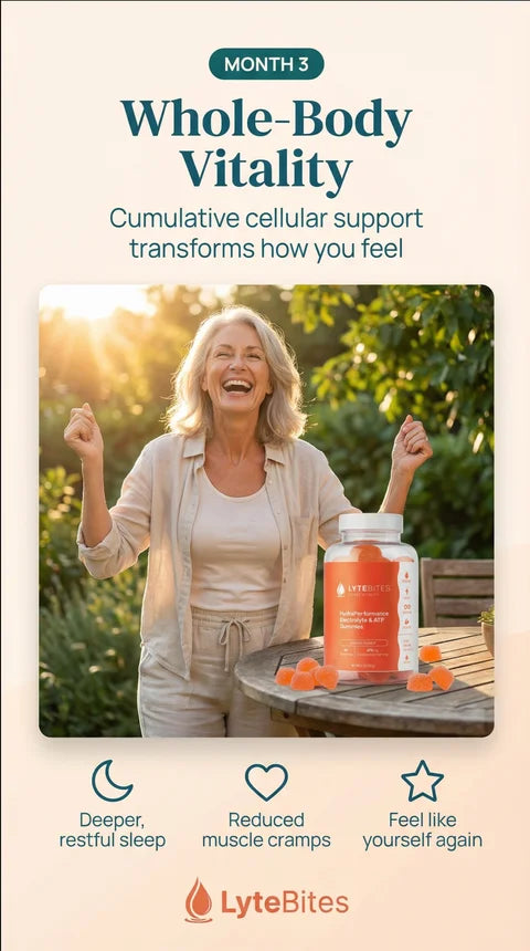 Month 3 — Whole-Body Vitality: Cumulative cellular support transforms how you feel